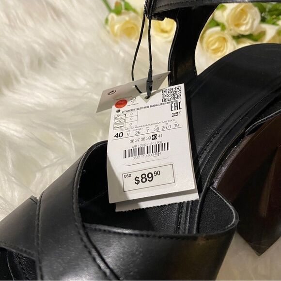 ZARA WOOD PLATFORM HEELS SANDALS - Picture 5 of 11